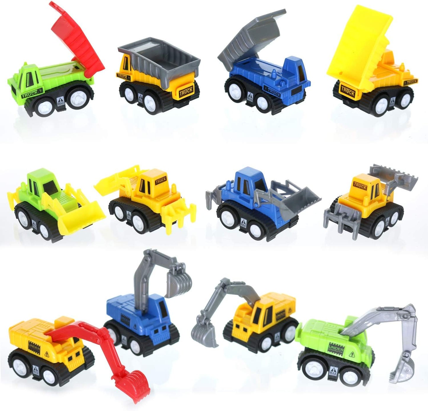 GIFTEXPRESS Mini coches de juguete de construcción extraíbles (paquete de 12)