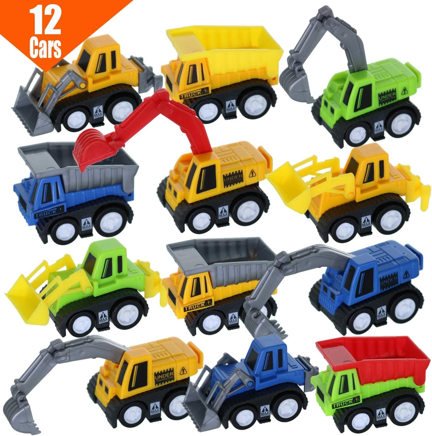GIFTEXPRESS Mini coches de juguete de construcción extraíbles (paquete de 12)