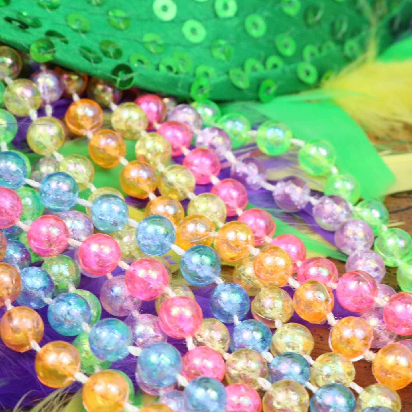 GIFTEXPRESS Collar de cuentas Mardi Gras de 33" y 7 mm (paquete de 12)
