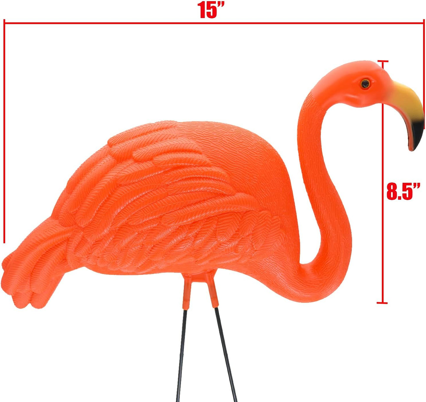 GIFTEXPRESS Thanksgiving Flamingos, Orange Flamingos for Halloween Lawn Ornaments, Fall Décor, Plastic Flamingo Garden Yard Stakes (Pack of 2)