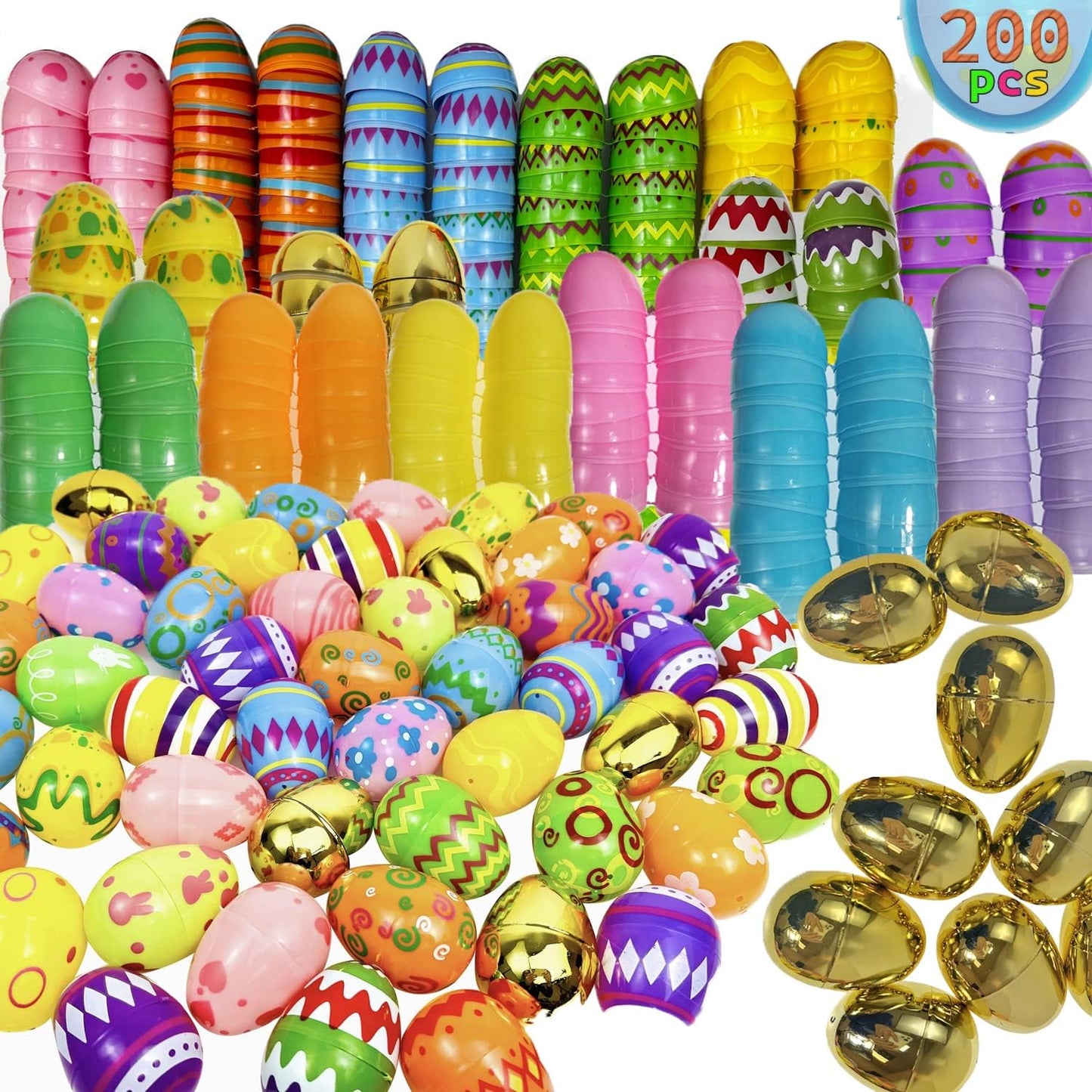 GIFTEXPRESS Patrón Impreso Huevos de Pascua de Plástico Vacío