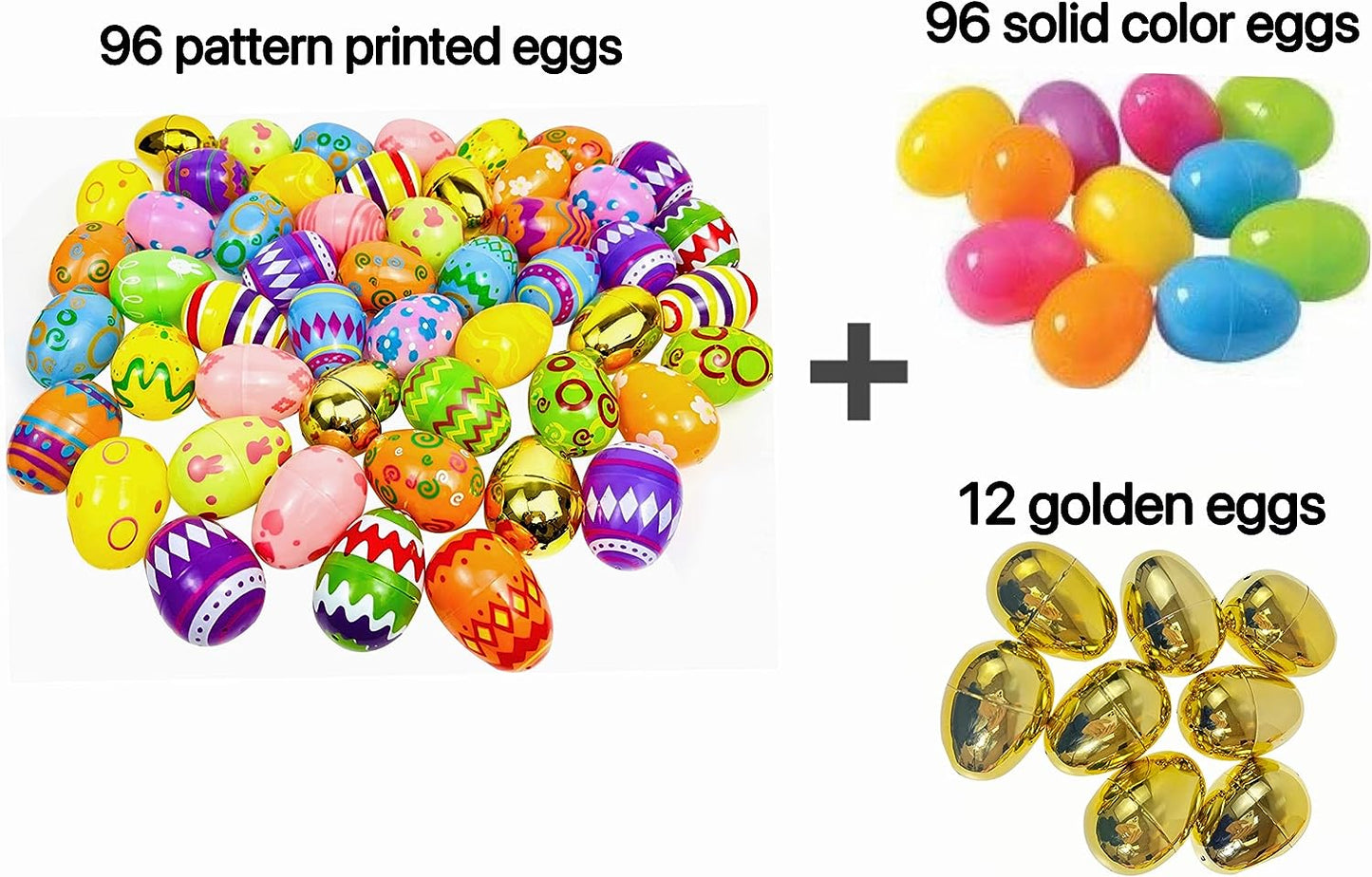 GIFTEXPRESS Patrón Impreso Huevos de Pascua de Plástico Vacío