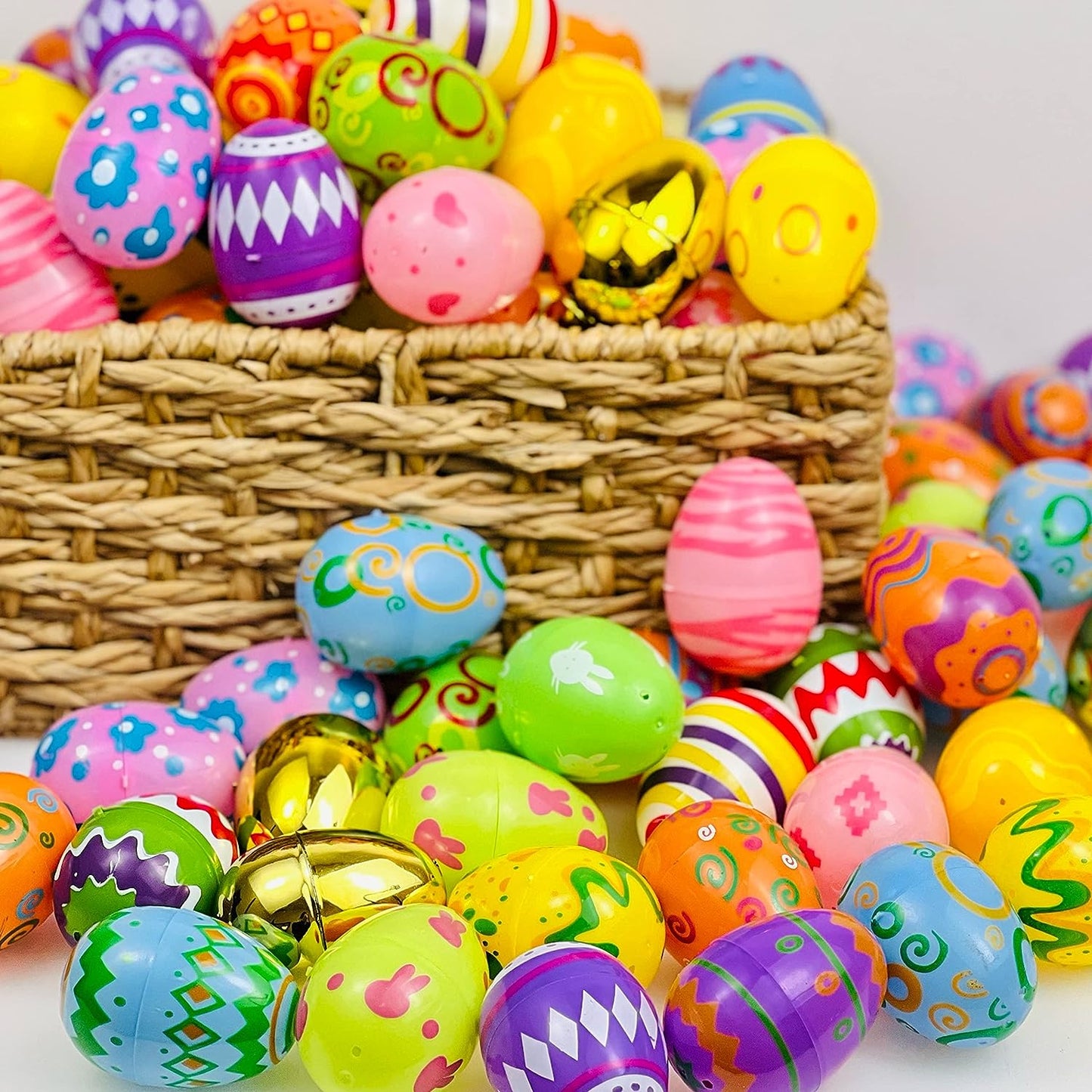 GIFTEXPRESS Patrón Impreso Huevos de Pascua de Plástico Vacío