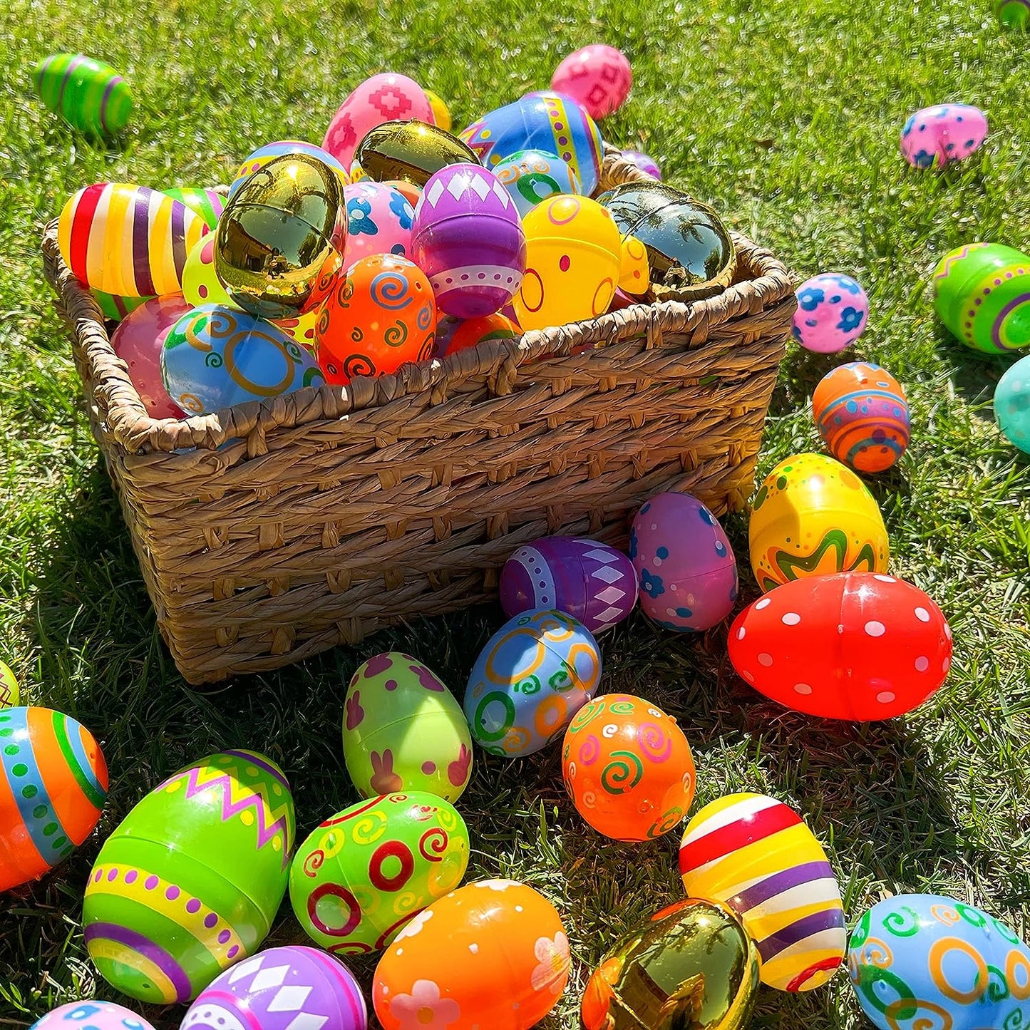 GIFTEXPRESS Patrón Impreso Huevos de Pascua de Plástico Vacío