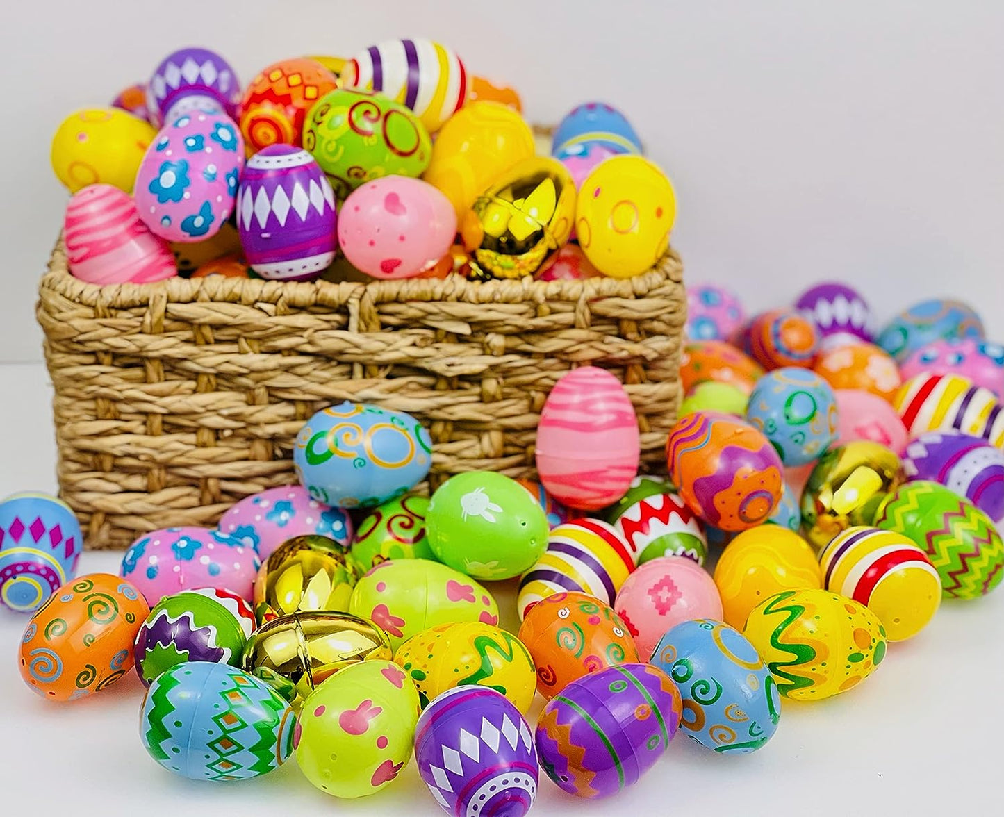 GIFTEXPRESS Patrón Impreso Huevos de Pascua de Plástico Vacío