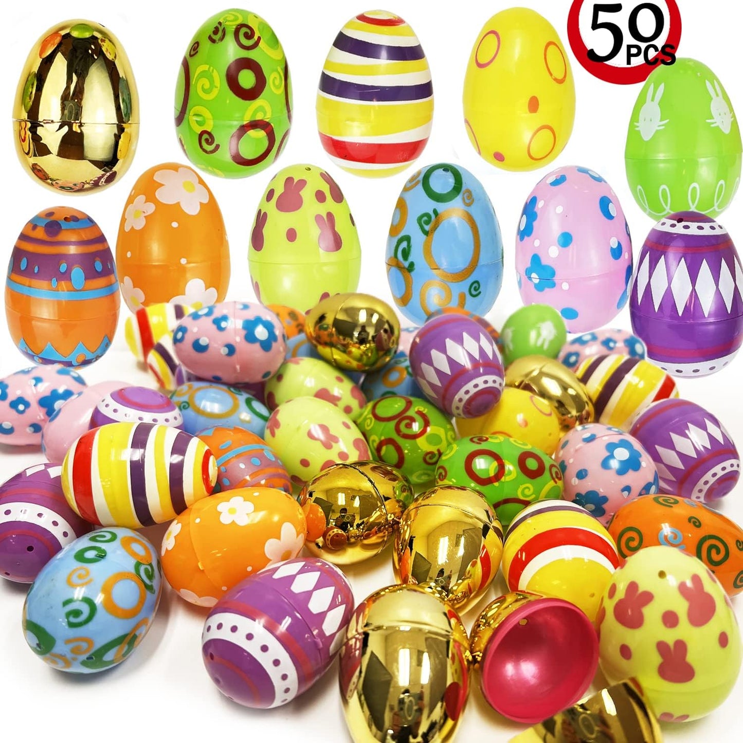 GIFTEXPRESS Patrón Impreso Huevos de Pascua de Plástico Vacío