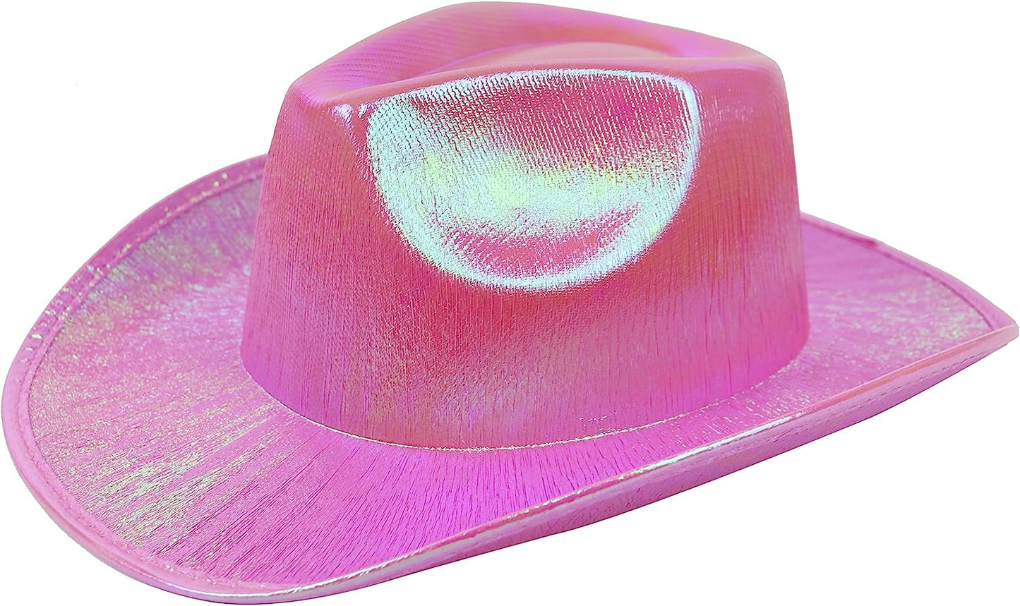 GIFTEXPRESS Sombrero vaquero holográfico espacial rosa