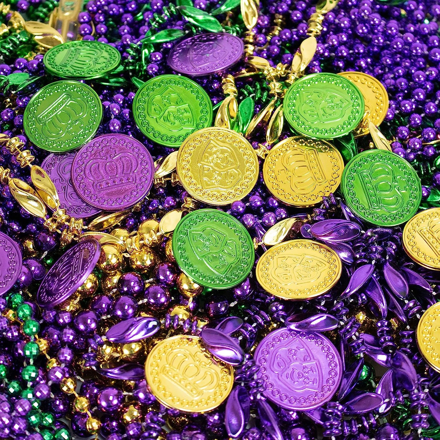 GIFTEXPRESS 144 monedas de plástico Mardi Gras