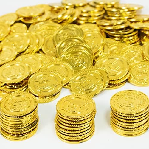 GIFTEXPRESS 144pcs Plastic Gold Coins