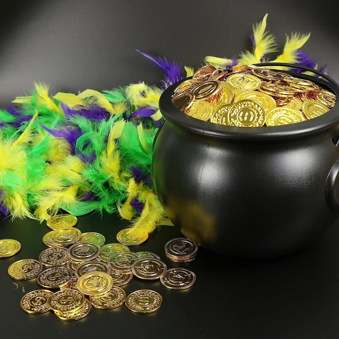 GIFTEXPRESS 144pcs Plastic Gold Coins