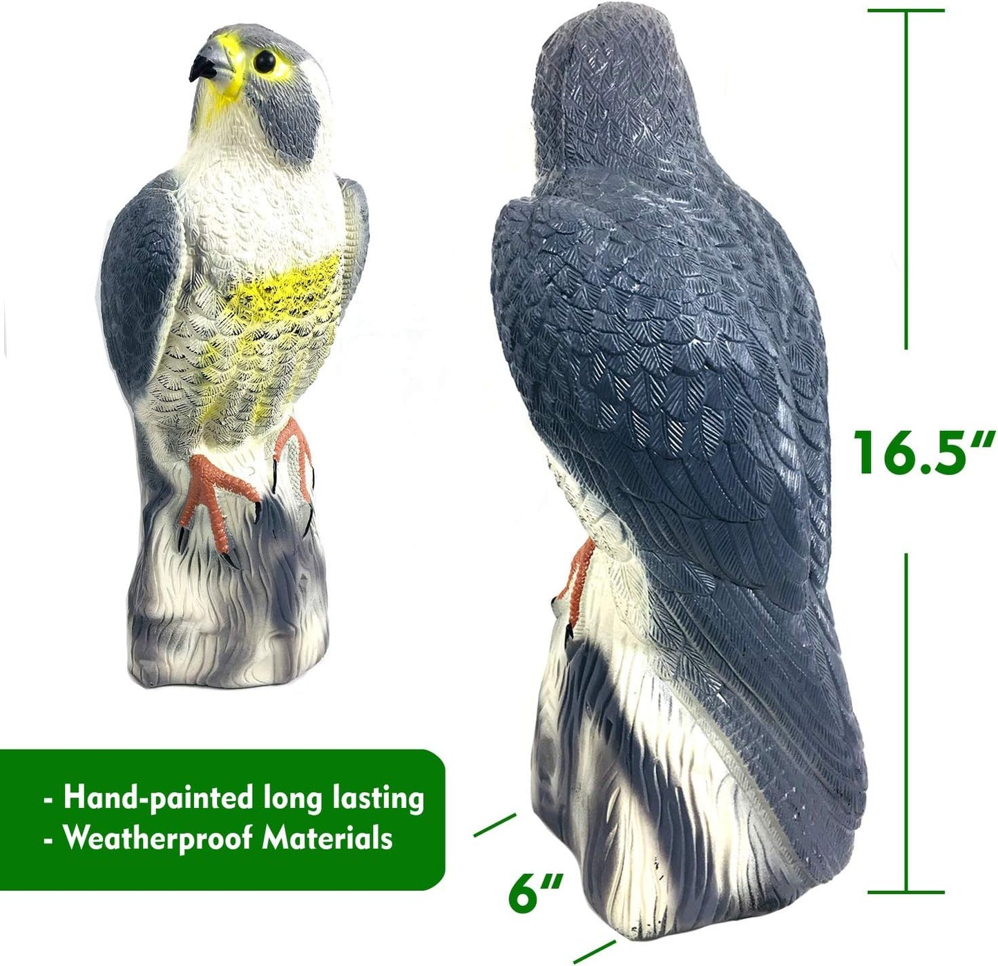 GIFTEXPRESS Estatua de señuelo de halcón falso de águila espantapájaros de 16.5 in