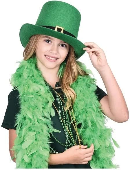 GIFTEXPRESS Collar de cuentas de Mardi Gras de 33 pulgadas, collar de cuentas de trébol de oro verde metálico (paquete de 12)
