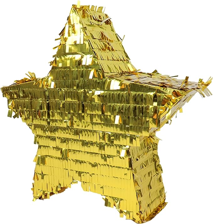GIFTEXPRESS 13 Inches Celebrity Gold Foil Star Pinata