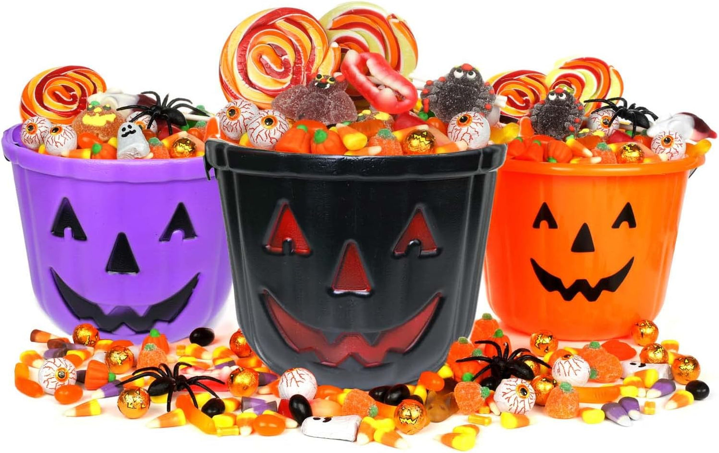 GIFTEXPRESS 3pcs 6" Halloween Trick or Treat Bucket, Halloween Party Supplies