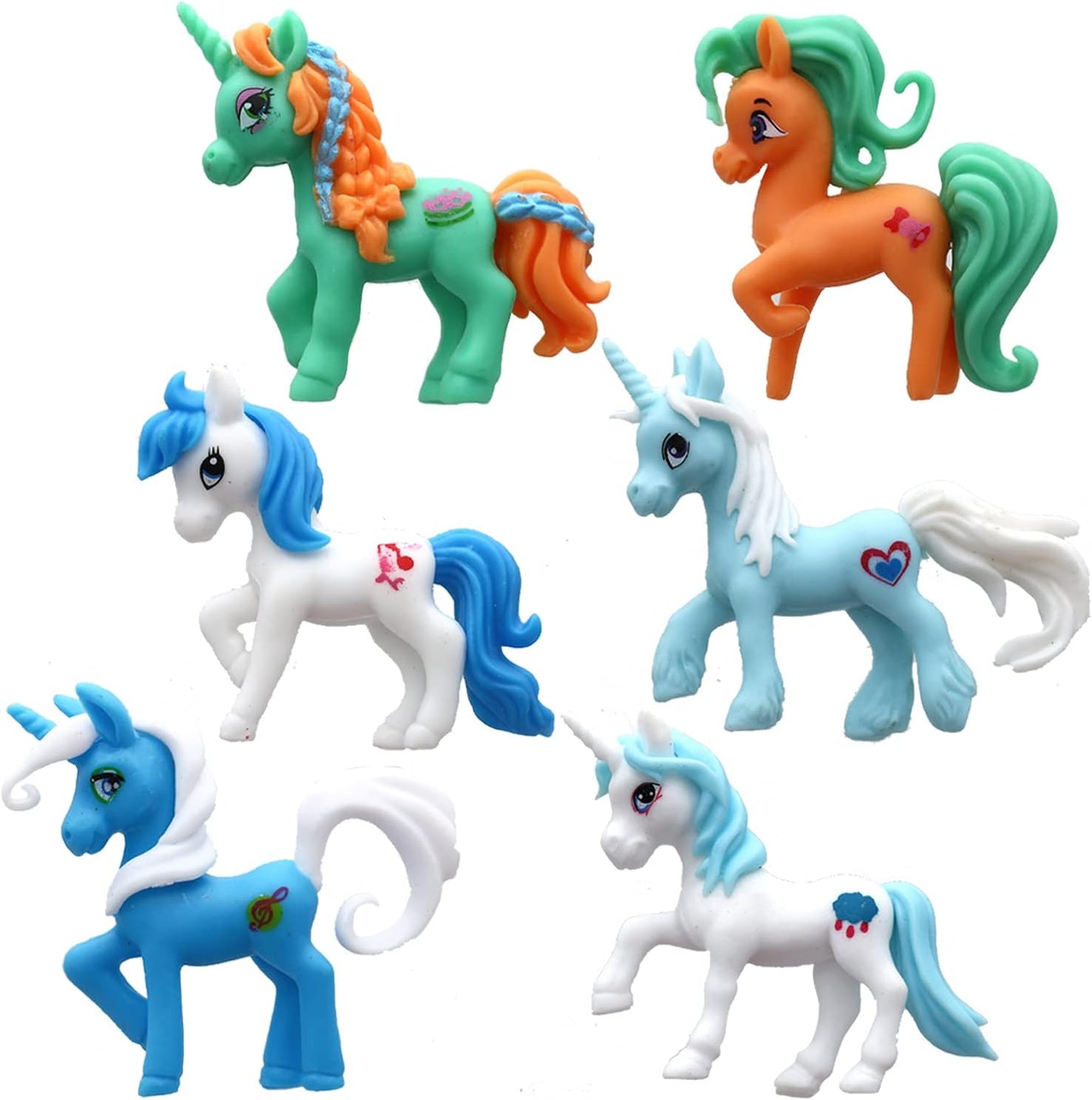 GIFTEXPRESS 12pcs Magical Unicorn Pony's Unicorns Figure and Unicorn Sticker Sheets