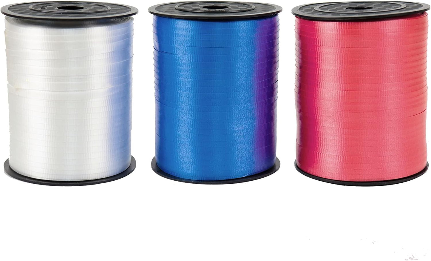 GIFTEXPRESS 1500-Yard Red White Blue Crimped Curling Ribbon