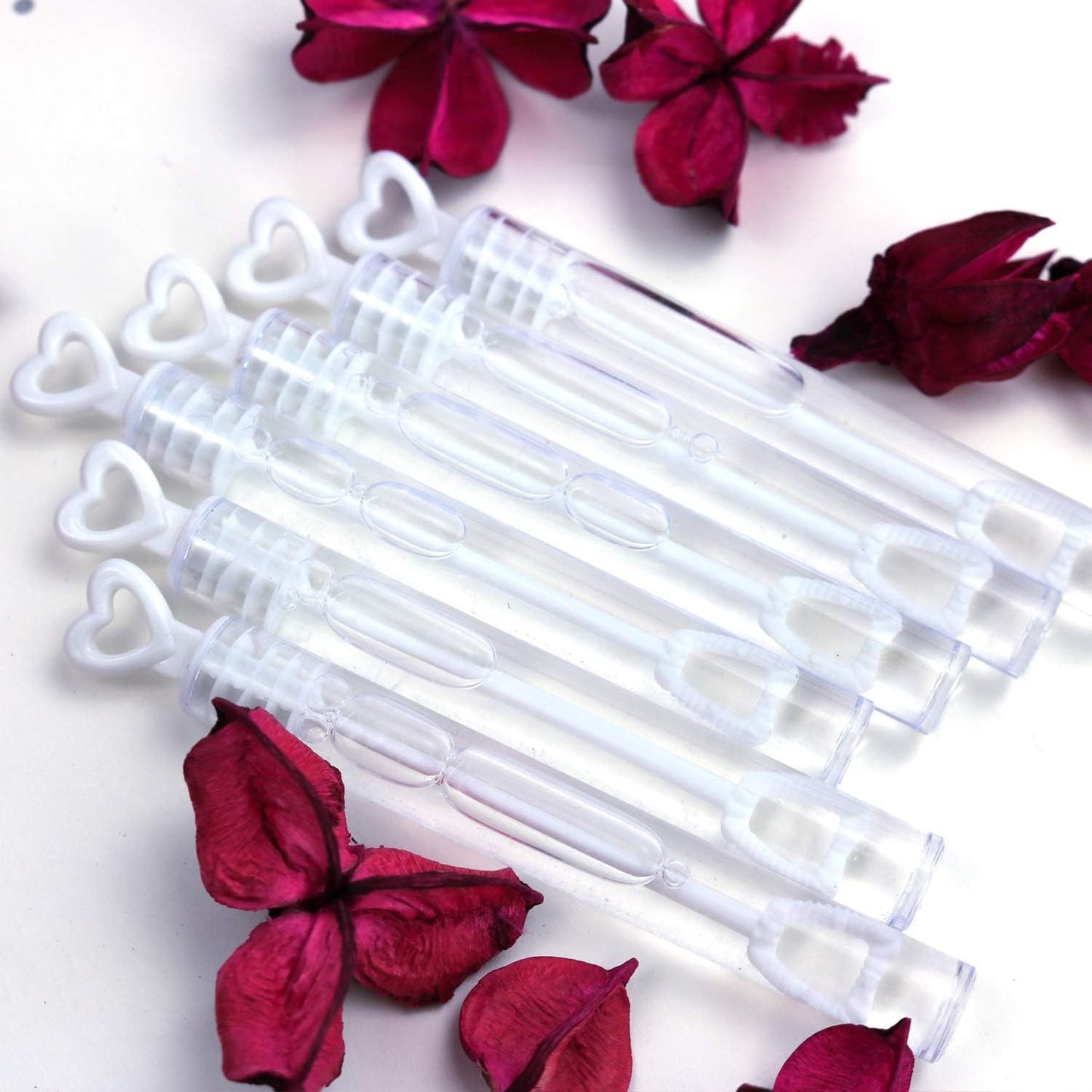 GIFTEXPRESS 96pcs 4.2" Heart Bubble Wands