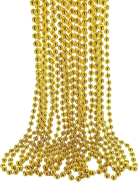 GIFTEXPRESS Collar de cuentas Mardi Gras de 33" y 7 mm (paquete de 12)