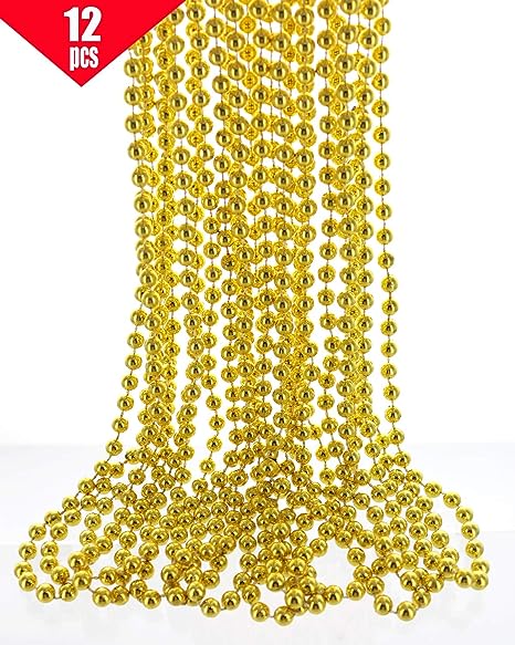 GIFTEXPRESS Collar de cuentas Mardi Gras de 33" y 7 mm (paquete de 12)