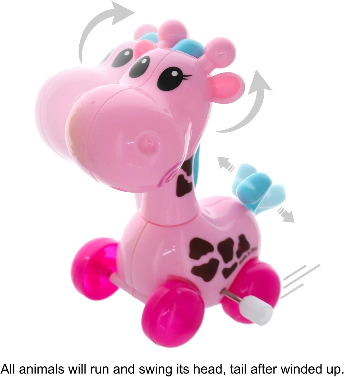 GIFTEXPRESS 12 piezas 3"-4" Surtido Zoo Animal Wind Up Juguetes