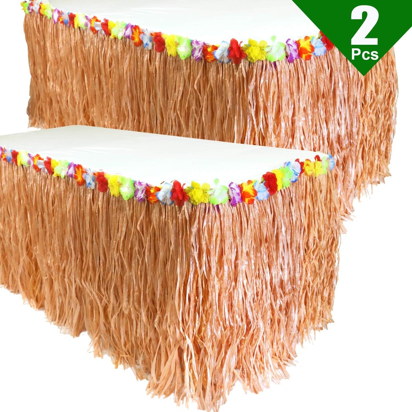 GIFTEXPRESS falda de mesa de hierba luau, hierba de heno natural (108 x 29 pulgadas)