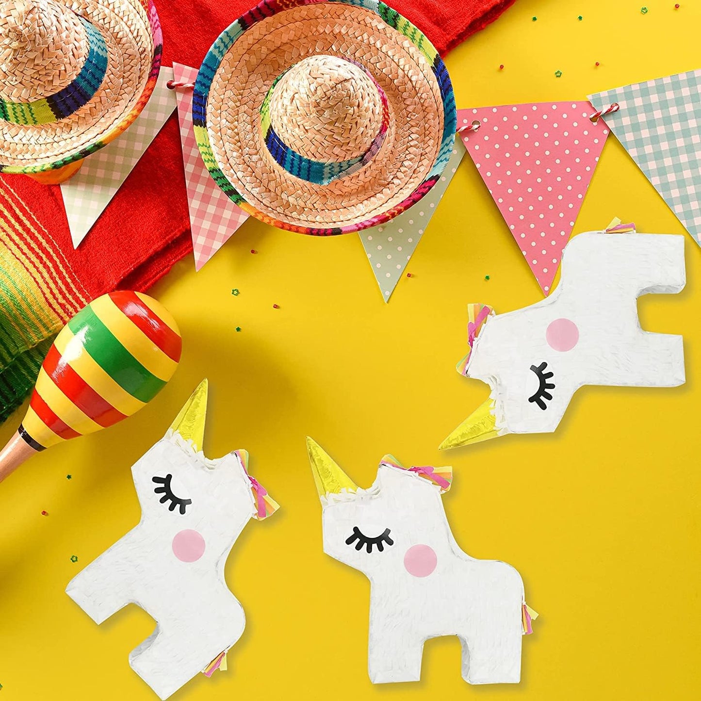 GIFTEXPRESS Mini piñatas de unicornio (8"x6")