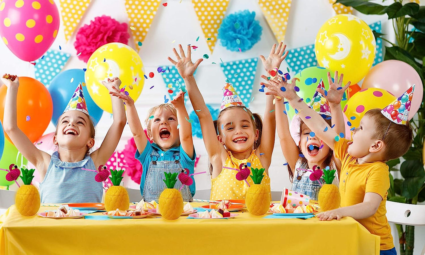 GIFTEXPRESS Plastic Pineapple Cups with Straws