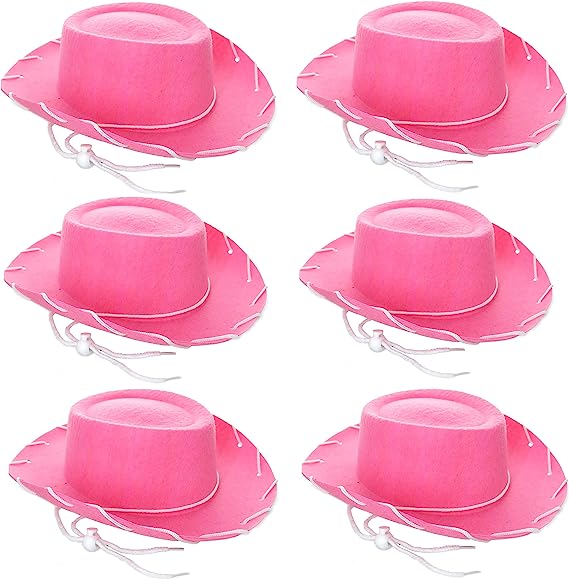 GIFTEXPRESS 6pcs sombrero de vaquero de fieltro, sombrero de vaquera occidental