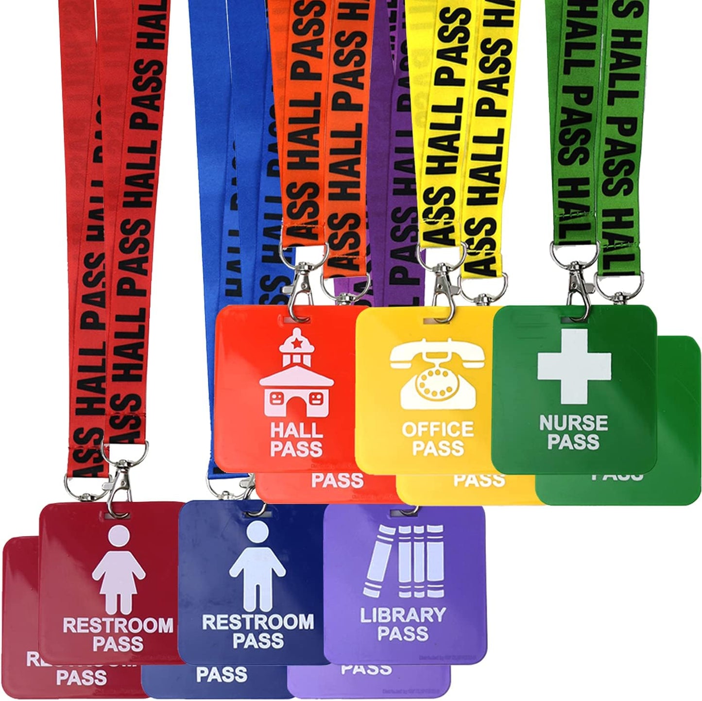 GIFTEXPRESS Hall Pass Lanyards y School Passes, 6" x 7" x 1"