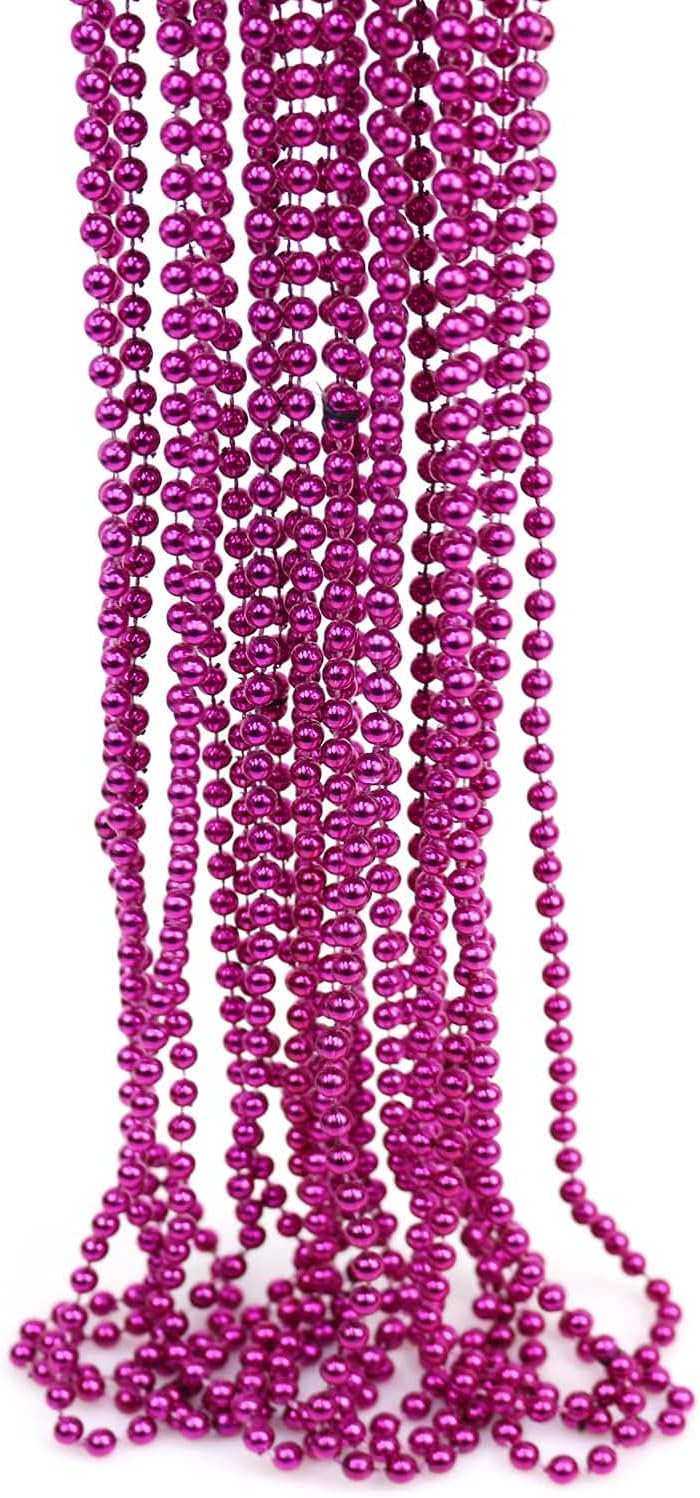 GIFTEXPRESS Collar de cuentas Mardi Gras de 33" y 7 mm (paquete de 12)