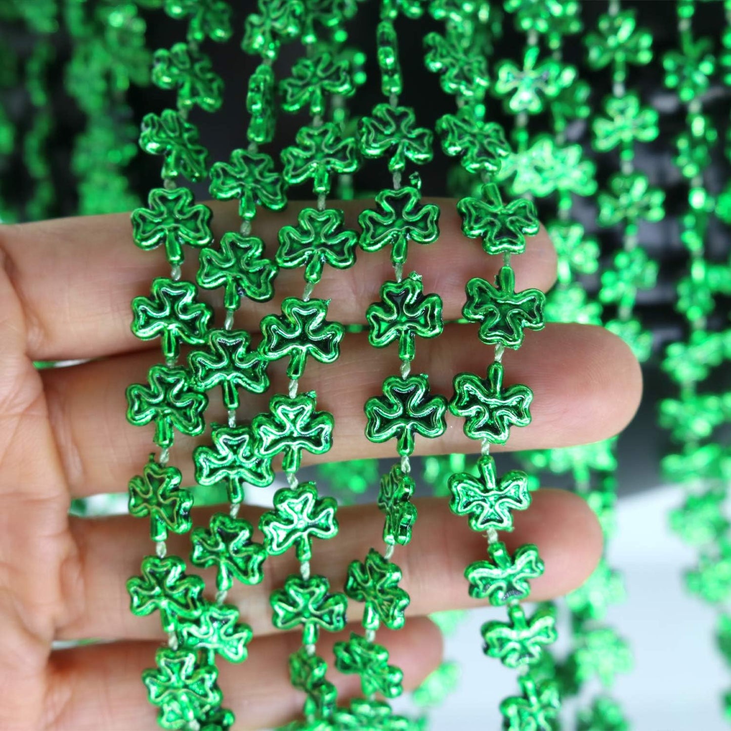 GIFTEXPRESS 33" St. Patrick's Day Shamrock Bead Necklaces