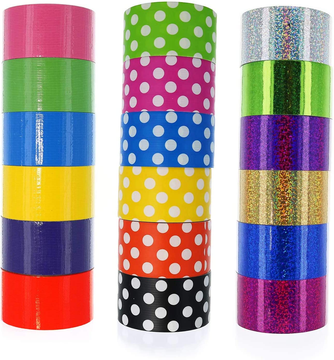 GIFTEXPRESS 18pcs Assorted Colored Duct Tapes