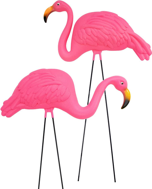 GIFTEXPRESS Large Bright Pink Flamingo Yard Ornament