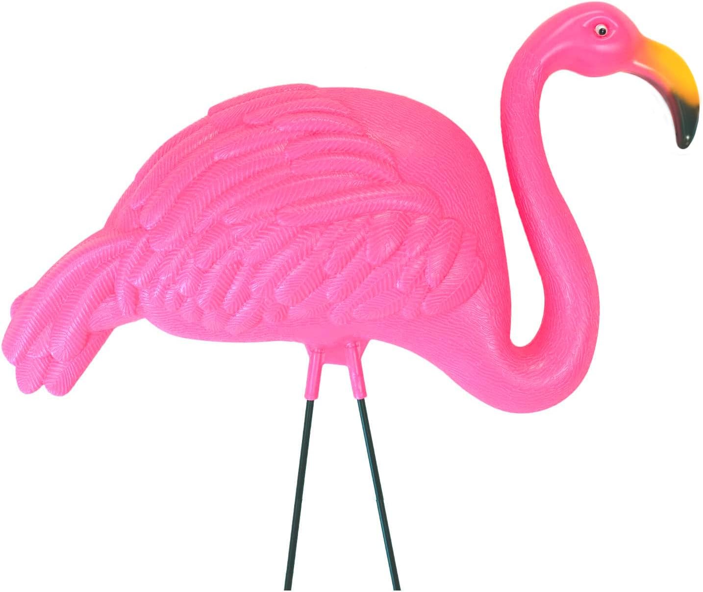 GIFTEXPRESS Large Bright Pink Flamingo Yard Ornament
