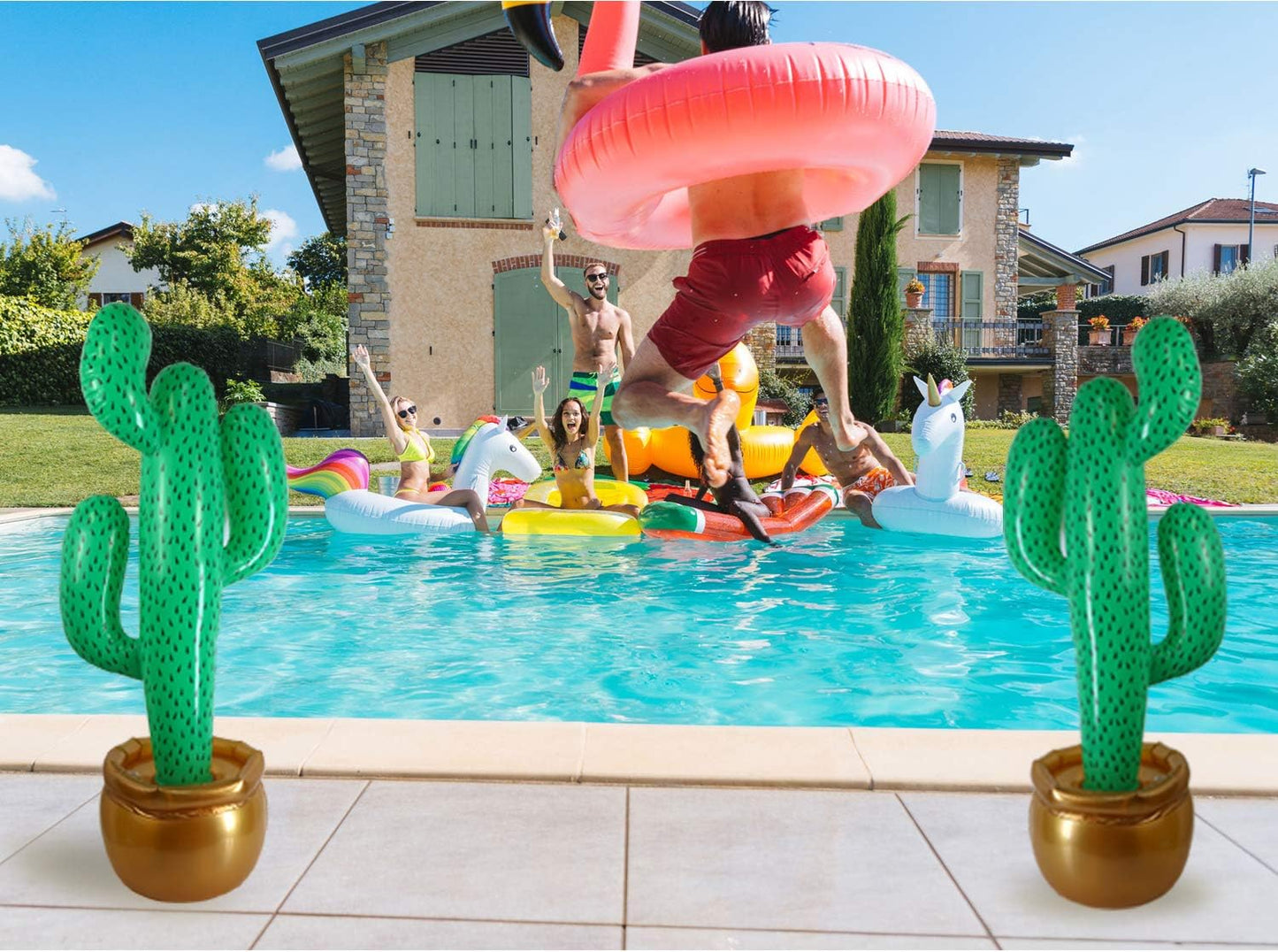 GIFTEXPRESS 36" Cactus Inflatable Prop Décor, Pack of 2