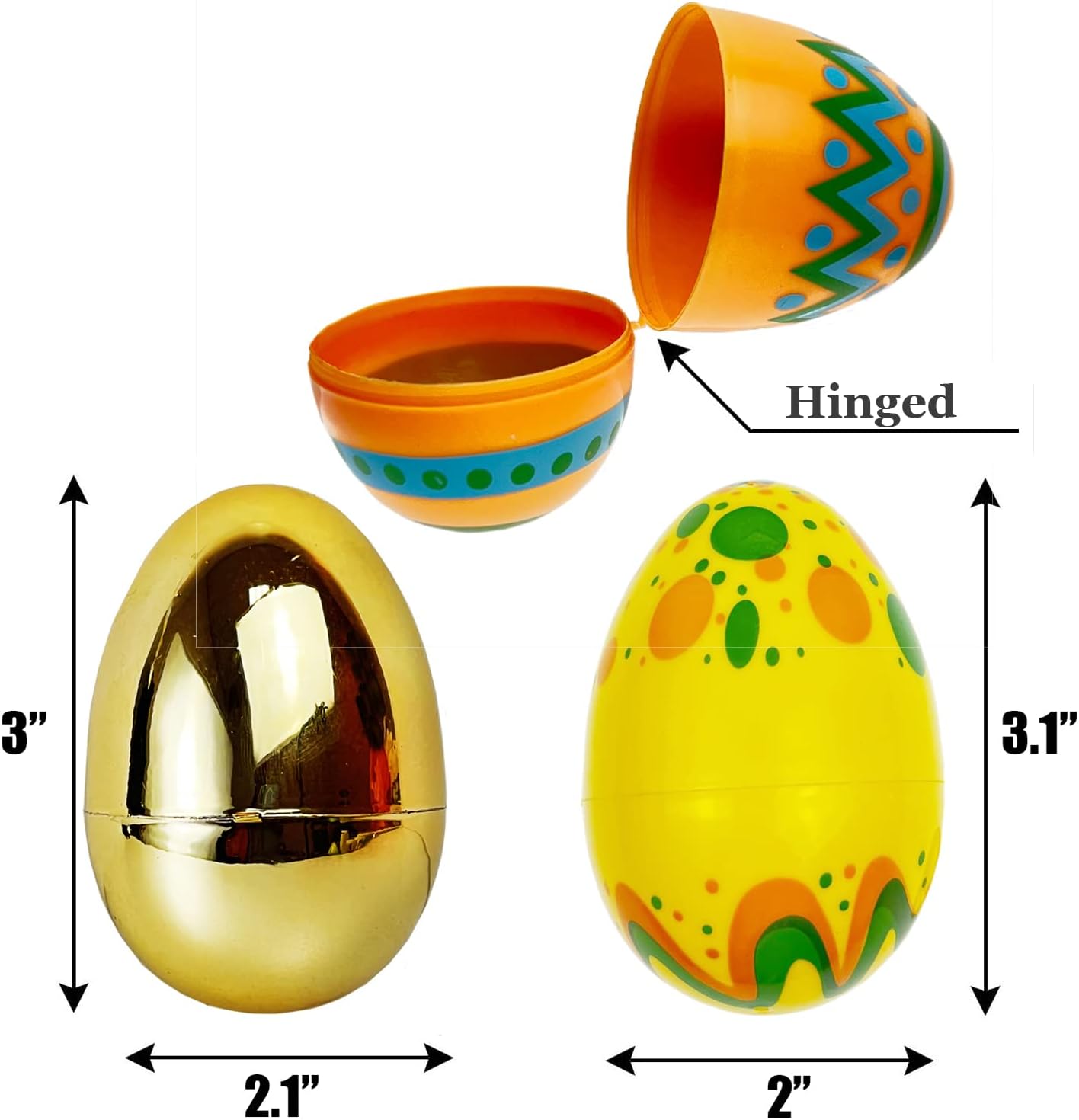 GIFTEXPRESS 36pcs Jumbo Printed Easter Eggs