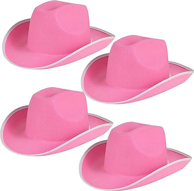 GIFTEXPRESS Adults Felt Cowboy Hats (Pack of 4)