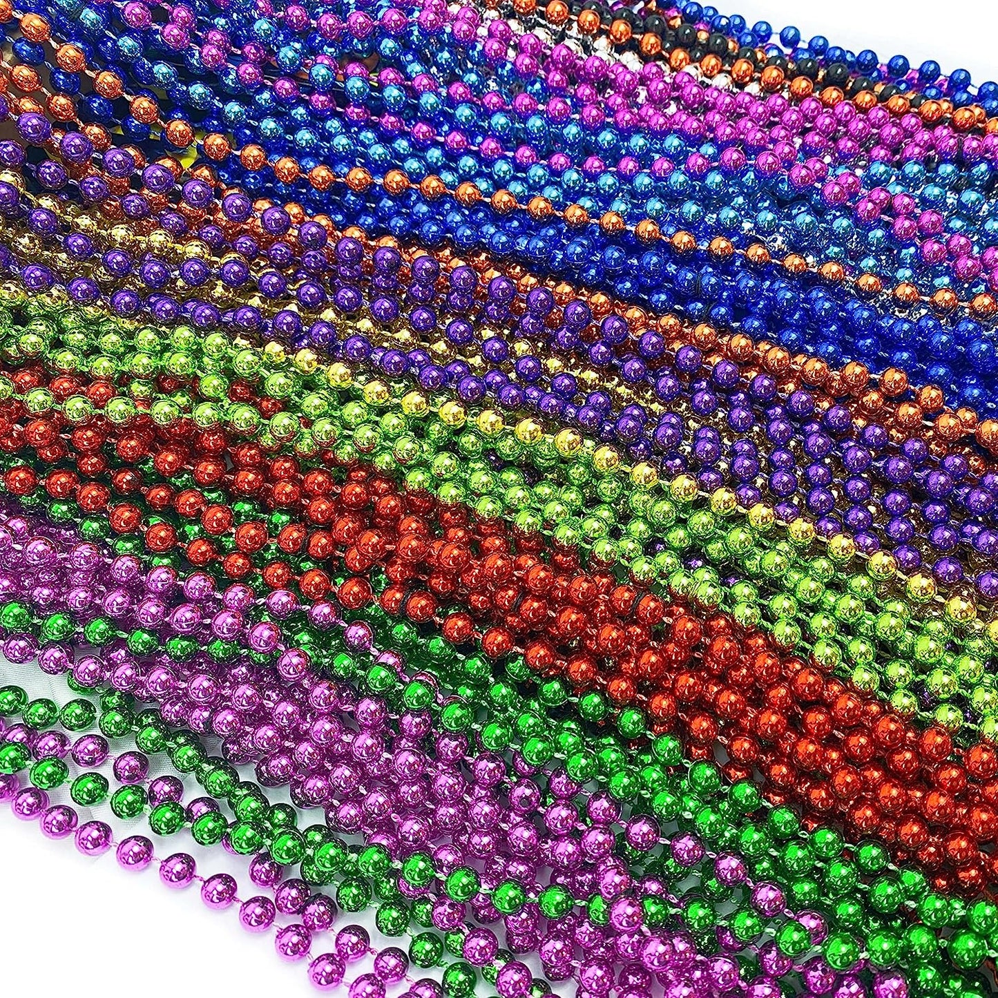 GIFTEXPRESS 72pcs 33" Mardi Gras Beads Bulk, Mardi Gras Beads Necklaces