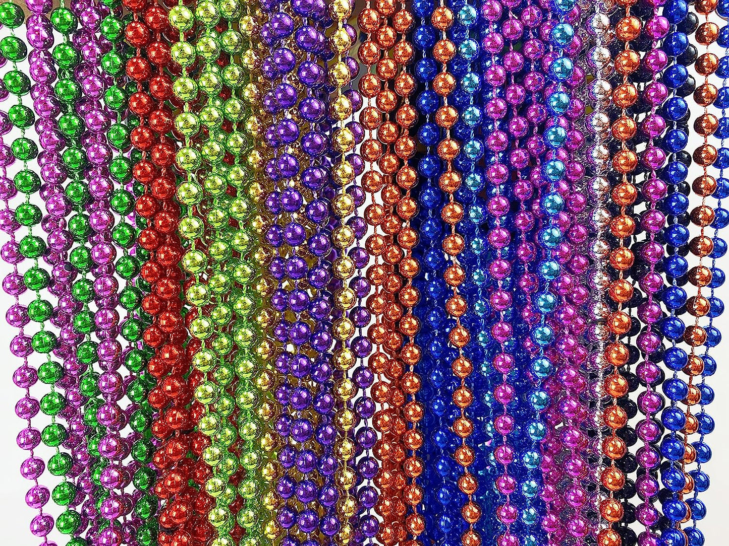 GIFTEXPRESS 72pcs 33" Mardi Gras Beads Bulk, Mardi Gras Beads Necklaces