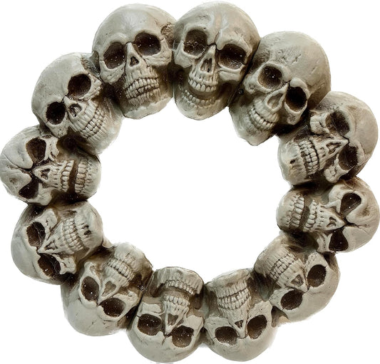 GIFTEXPRESS 16 Inch Halloween Spooky Scary Skull Wreath Decoration