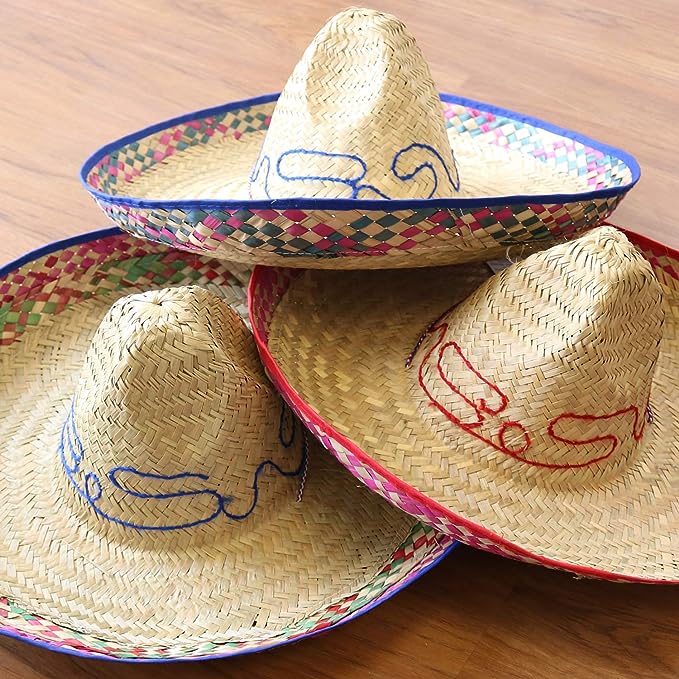 GIFTEXPRESS Juego de poncho y sombrero mexicano (juego para adultos/niños) 