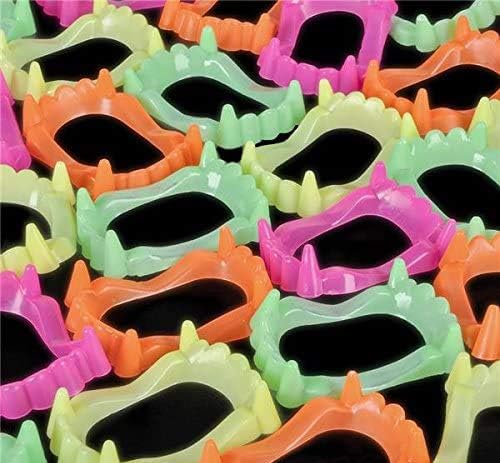 GIFTEXPRESS 144pcs Assorted Neon Colored Halloween Vampire Fangs