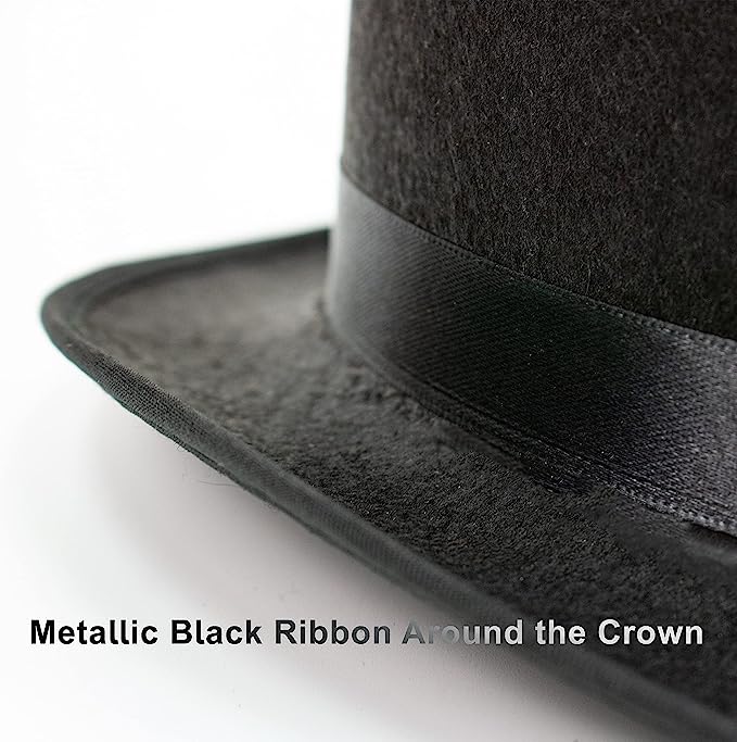 GIFTEXPRESS Sombrero de Fieltro de Mago Negro para Adultos de 4.5" 