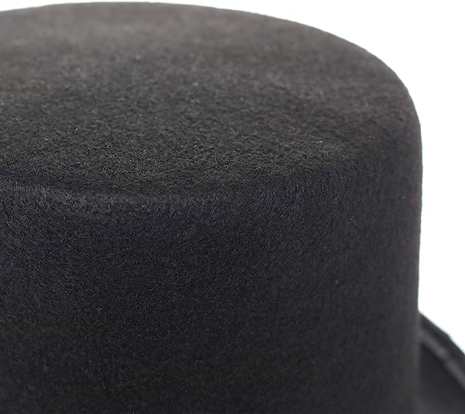 GIFTEXPRESS Sombrero de copa de fieltro de mago negro para adultos de 6.0 in 
