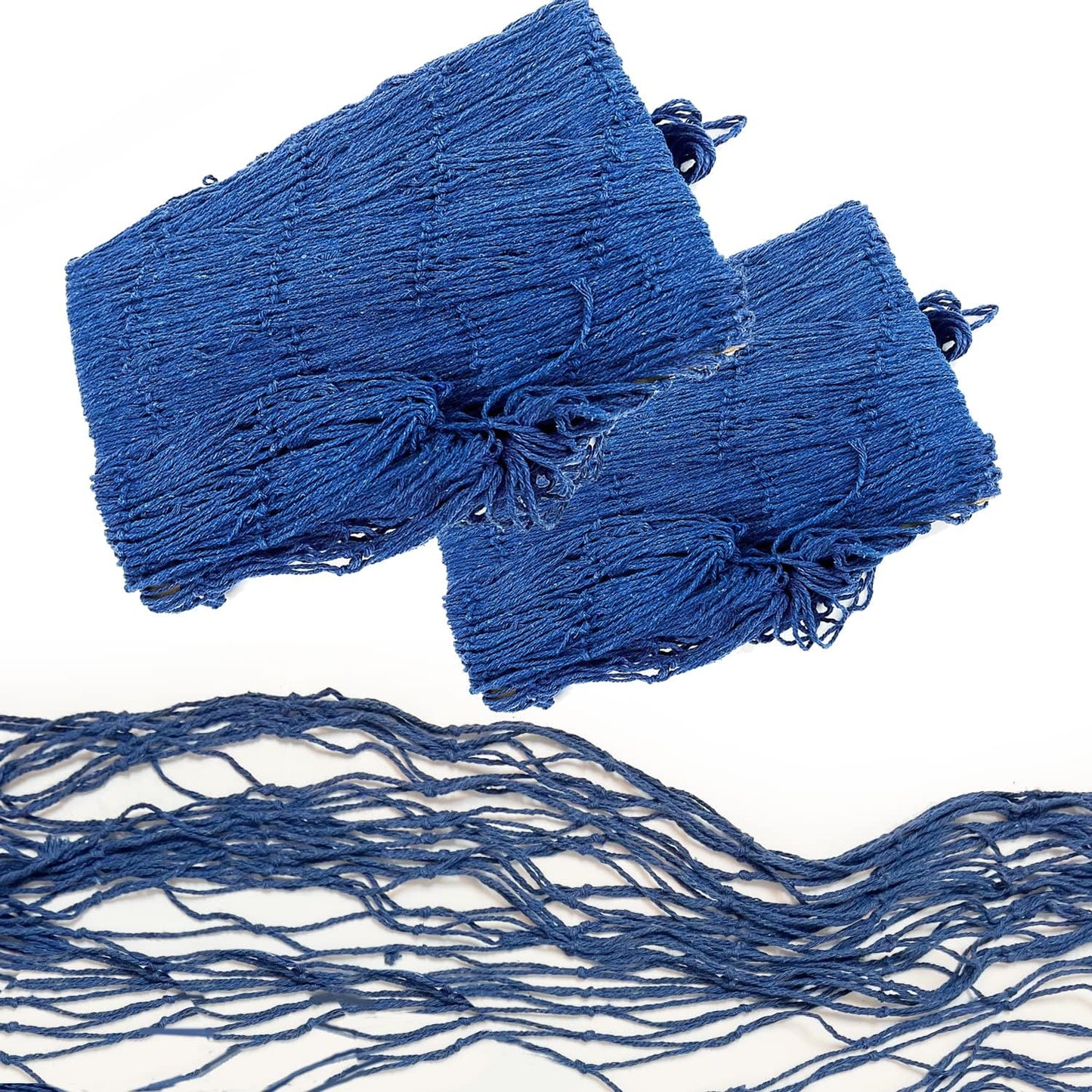 GIFTEXPRESS Natural Cotton Blue Decorative Fishing Net (14 ft x 4 ft)