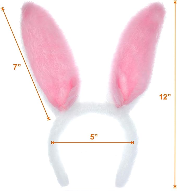Diademas de orejas de conejo de peluche de colores surtidos de GIFTEXPRESS 