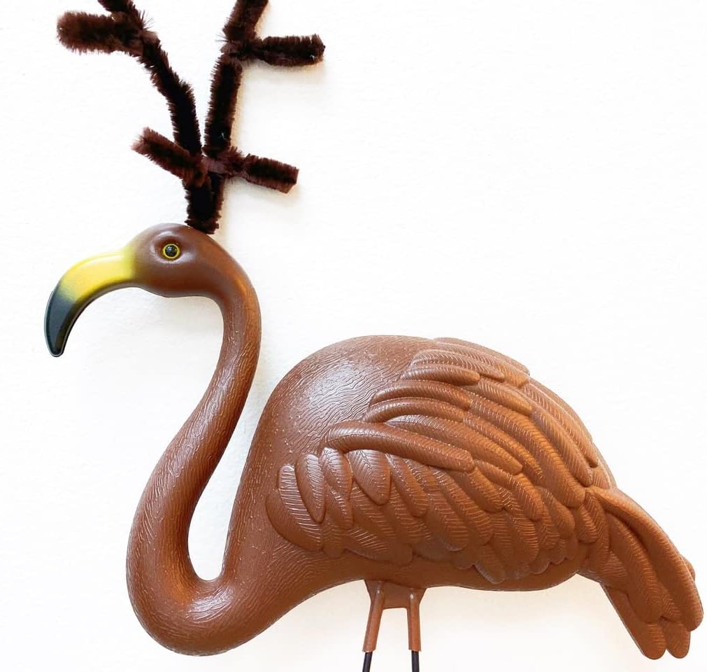 GIFTEXPRESS Large Christmas Flamingo Lawn Ornaments (Pack of 4)