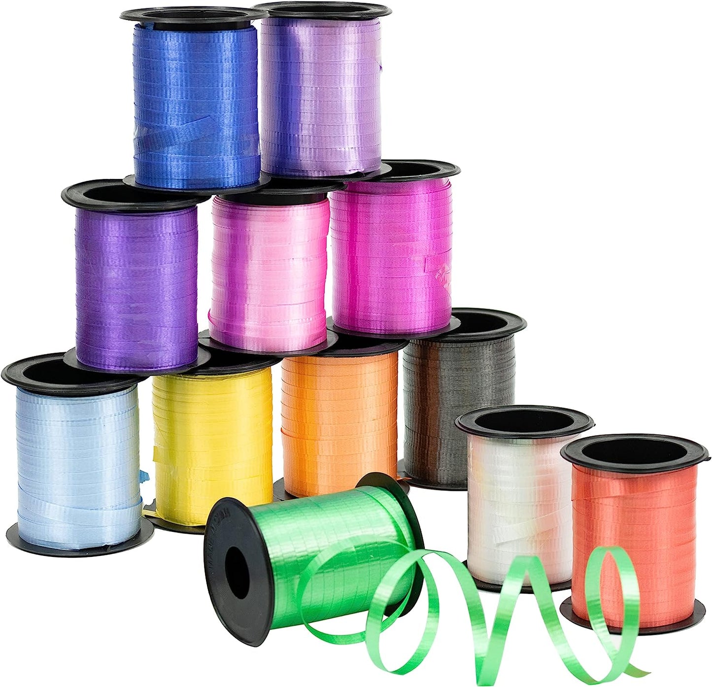 GIFTEXPRESS Curling Ribbon Balloon String Assortment (Pack of 12)
