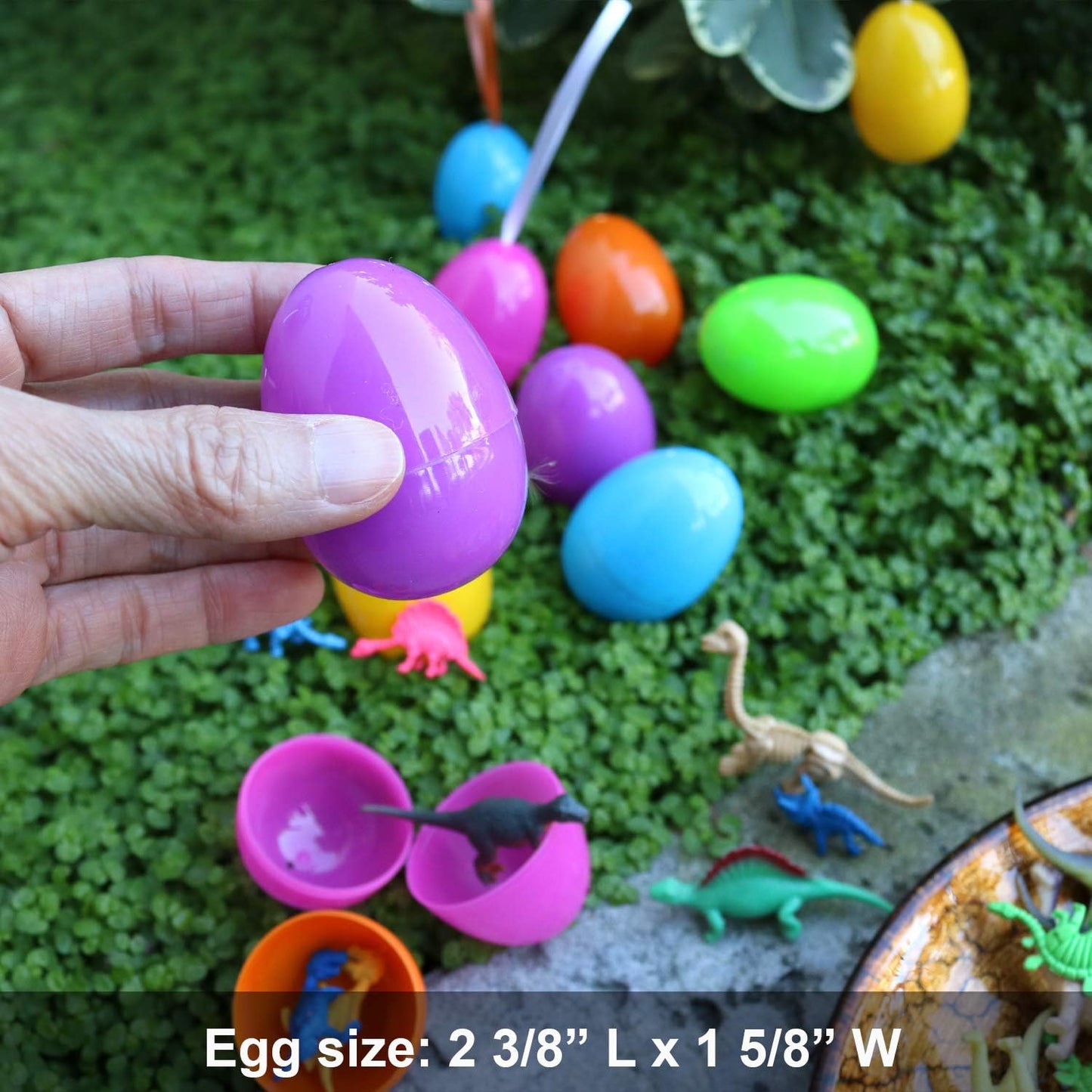 GIFTEXPRESS 50pcs Plastic Bright Easter Egg Assortment 50 Pcs