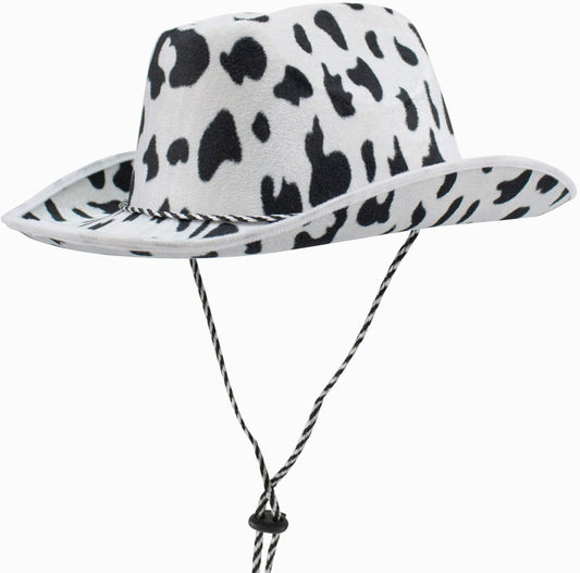 GIFTEXPRESS 6pcs Cow Print Felt Cowboy Hat
